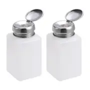 2 x Alcohol Liquid Press Pumping Dispenser 200ML Nail Polish Remover Bottle