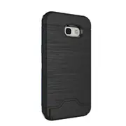 2PC For Galaxy A5 (2017) / A520 Brushed Texture Separable PC + TPU Protective Combination Back Case with Holder & Card Slot (Black)