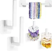 Cunhill Adhesive Scrunchie Holder Organizer Wall Hair Accessories Organizer Wall Hooks Waterproof Scrunchy Storage Stick Scrunchies Hook Headband Hairband Hair Ties Holder, White, Simple Style