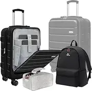 [KEYTANG] Explorer 20" Lightweight Hardside Expandable Luggage Spinner Wheels Carry on with Backpack and Makeup Bag