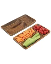 Woodard & Charles 2pc 3-Compartment Serving Tray Set