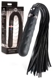 Master Series Vibra Lasher Vibrating Silicone Dildo Flogger