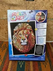 Sequin Art Lion Sparkling Arts and Crafts Kids 9.8” x 13.4” Made Britain