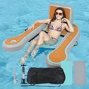 Lakexus Inflatable Floating Chair, EVA Soft Foam Beach Pool Lounge Chairs with Armrest Backrest, Inflatable Pool Lounger Float for Adults with Cup Holder for Outdoor Beach, Pool Party, Lake