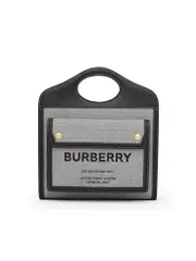 Burberry Mini Tri-tone Cotton Canvas and Leather Pocket Bag