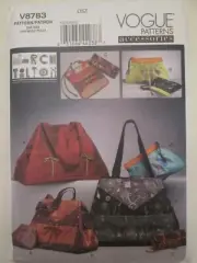 Vogue 8783 Marcy Tilton Designer Tote Jewelry & Zip Cases Pattern Pockets Lined