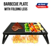 Portable BBQ Grill Plate Folding Hot Plate Campfire Camping Barbecue Outdoor AU