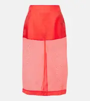 [The Frankie Shop] The Frankie Shop Peri sheer silk-blend midi skirt AU 14 red
