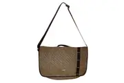 FIB Canvas Messenger Bag Laptop Tablet Uni Shoulder Travel - Khaki