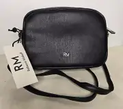 Rebecca Minkoff Patent Leather Diamond Quilted Studded Crossbody Bag Black New