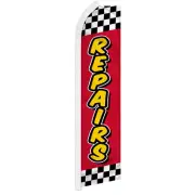 Repairs Swooper Feather Flutter Advertising Flag Mechanic Red Checkered