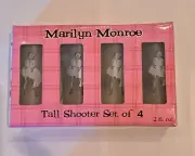 Marilyn Monroe Tall Shooter Shot Glasses Set of 4 Frosted Glass A5