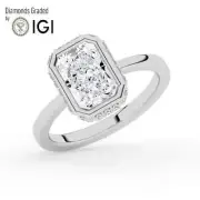 Radiant Solitaire Labgrown Diamond Engagement Ring Platinum 3.35 Ct