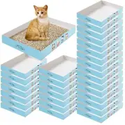 30 Pack Disposable Cat Litter Box Foldable Paper Kitty Litter Tray 13.8 x 10 x