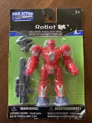 Your Action Hero “Red Robot”~Movable Arms/Legs~3+~3 Pc~NEW/SEALED