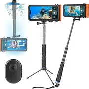 Zorrliy Waterproof Selfie Stick with Waterproof Mobile Phone Case Set