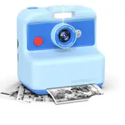 Kids Camera Instant Print, 48MP/2.5K UHD Kids Instant Print Camera, 3.0 inch Screen with Print Paper and 32G Card, Toddler Toy for Age 3 to 14, Blue