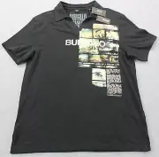 BUFFALO DAVID BITTON Logo Mens NADJO Graphic BLACK 1 Pocket POLO SHIRT NWT S $52