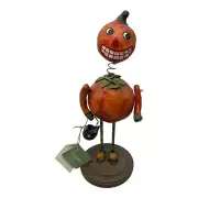 Penny McAllister Pumpkin Jack-O-Lantern 11" Bobblehead Folk Art 2003 NEW w/ Tag