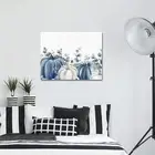 Canvas Blue White Pumpkins Wall Art 24 x 32