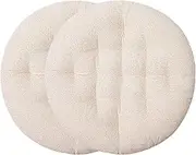 Recycled Fabric Natural White Seat Cushion for Office Desk Chair, Rocker Chair Pads, Hammock Seating Cushion, Fashion Simple Square Dining Room Chair Cushion,Color:Round(Round,40x40cm(2pcs))