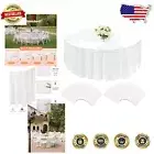 Elegant 96-Inch Round Plastic Table Covers - 24 Durable & Stain-Resistant Cloths