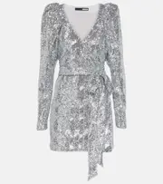 [Rotate] Rotate Sequined wrap dress AU 6 silver