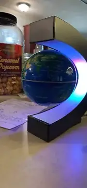 Estefanlo Floating Globe With Led Lights C Shape Magnetic Levitation Floating Gl