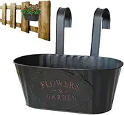 Kixolazr Flower Boxes for Railings,Metal Hangable Deck Planter - Countryside Window Flower Boxes for Garden Yard, Home Decoration Plant Pots