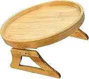 MOLUCKFU Sofa Arm Clip Table Round Couch Tray Couch Side Tray Wood Material and Easy to Clean