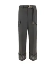 Sacai Wide-Leg Suiting Pants 2,3 Black
