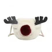 Cute Plush Reindeer Christmas Crossbody Wallet Bag Mini Handbag Shoulder Bag Small Bag Cell-phone Purse for Girls