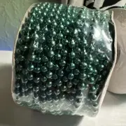 4mm Faux Pearl Bead String 24yard Metallic Green Trim Spool Scrapbook Craft Sew