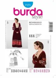 Burda Sewing Pattern 7171 Womens Renaissance Costume Sizes 10-24