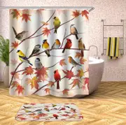 Autumn Leaves and Birds Shower Curtain
