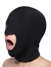 NEW Open Mouth Spandex Fetish Open Mouth Hood Gimp Face Mask Head Bondage Adult