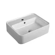 530*430*155mm Rectangle Gloss White Ceramic Above Counter Basin