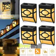 4x Solar Lantern Wall Mount Light LED Yard outdoor Patio Garden Lamp Waterproof
