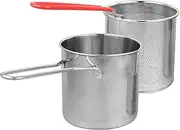 GRADENEVE 1 Set Stainless Steel Frying Pot with Fry Basket Deep Fryer Cooking Pot for Quick Heating and Easy Cleaning for Home Cooking and present Giving
