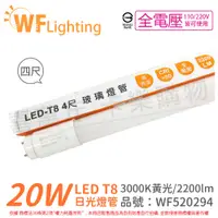 在飛比找PChome24h購物優惠-(4入) 舞光 LED 20W 3000K 黃光 全電壓 4