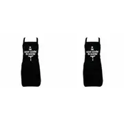 2PK Annabel Trends Screen Print Apron Kitchen Cooking Bib Mr Good Looking