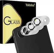 Yskbilm (3 Pack) Camera Lens Protector for iPhone 16e, Aluminum Alloy Sapphire Glass Camera Screen,Anti Scratch, Bubble Free,Tempered Glass Screen Protecto - Silver