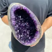 7.6lb Natural Uruguay Amethyst geode quartz cluster crystal egg specimen Healin