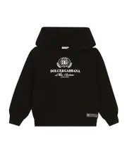 Dolce Gabbana Kids Logo Printed Long Sleeved Hoodie 14Y,12Y,10Y black