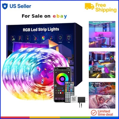 LED Strips RGB 300ft Music Sync Remote App Control for Home Party Decor