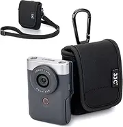 JJC Compact Travel Camera Pouch Case Belt Crossbody Bag for Canon PowerShot V10 Vlog Camera, with Adjustable Strap and Carabiner, Small Neoprene V10 Carry Bag