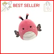 Squishmallows Original 14-Inch Andreina Pink Monarch Butterfly with White Sparkl