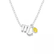 Silver Scorpio Zodiac Sign Necklace