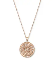 Diamond Medallion Pendant Necklace in 14K Rose Gold, .25 ct. t. w.