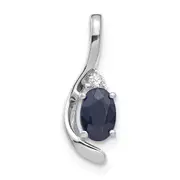 14k White Gold Sapphire and Diamond Pendant
